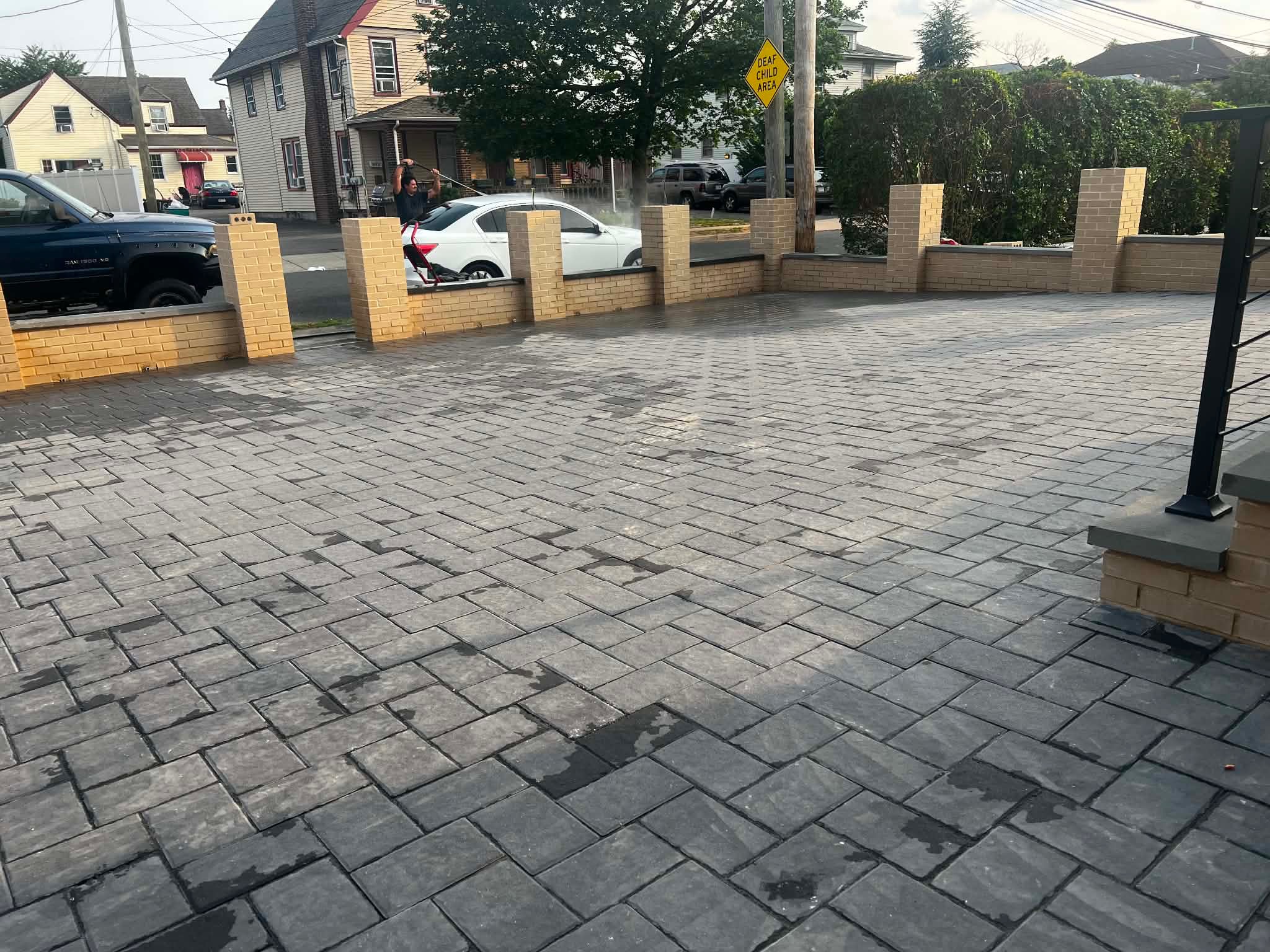 Finished masonry patio project