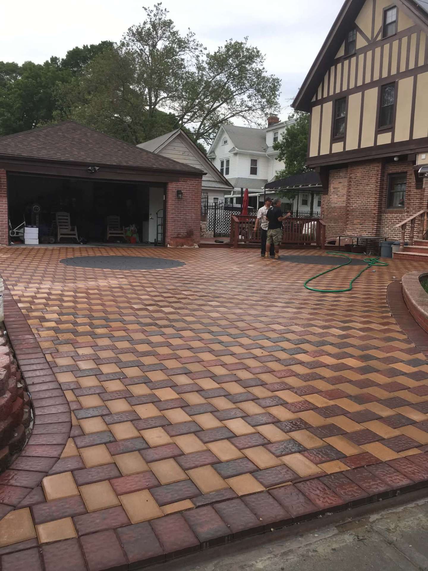 Finished masonry patio project